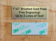 Brushed Gold 1×3 Custom Engraved Sign Plate Plaque | Memory of Pets Name Urn Box