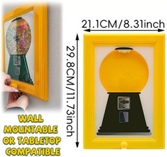Wall Mount Candy Dispenser Frame, Gumball Machine Photo Picture Hanging Decor