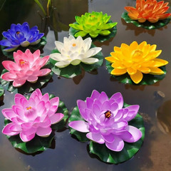 12Pcs 4inch Floating Foam Lotus Flowers Artificial Pond Plants with Lily Pads US