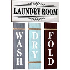 4 Pieces Laundry Room Signs Wall Art Laundry Room Decor Home Vintage Rustic R…