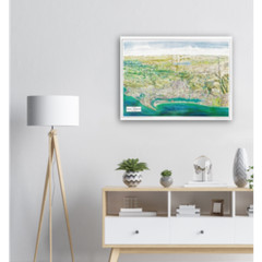 San Diego SD Southern California Panoramic Map Poster Art Print Wall Aerial