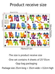 Alphabet Letter Desing Print Wall Sticker Baby Kids Rooms.