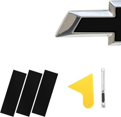 «11.8»» x 4″» Bowtie Emblem Wrap Kit for Chevy Logo Overlay Vinyl Wrap Pure Blac