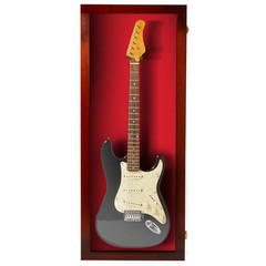 Guitar Display case Cherry Finish Hardwood Guitar display case with felt