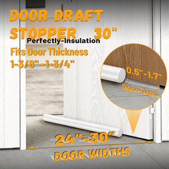 Large Door Draft Stopper 30 Inch for Small Size Bedroom Door Fits 0.5 to 1.7″ Ga
