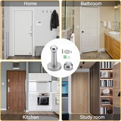 Magnetic Door Stopper Stainless Steel Wall/Floor Mounted Holder for Home Office