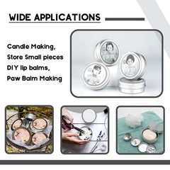 2 oz/60ml 24 Pack Aluminum Balm Tins For Pill Storage, Jar 2oz, Silver/White