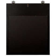 US Seller – Red Lacquer Chinoiserie Scenery Motif Chinese Vertical Mirror