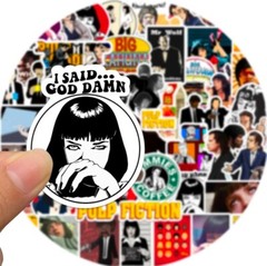 Pulp Fiction Stickers 50pk Mixed Movie Themed Pulp Fiction Random Funny Stickers