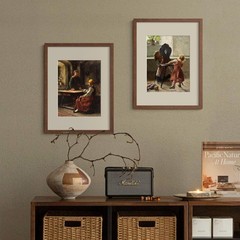 12×16 Picture Frame with Mat for 8.5×11 Set of 4, Walnut Brown, Solid Wood Ph…