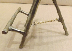 Vintage Solid Brass Faux Bamboo Picture Frame Easel Stand