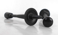 2 Pack HARNEY MATTE BLACK Screw-In Solid Doorstop Door Stop Bumper