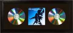 Craig Frames 7×18 Double CD Wall Display Mat and Solid Black 1″ Wide Frame