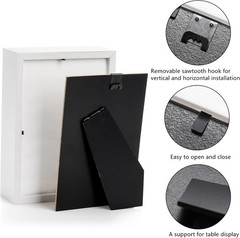 4×6 Shadow Box Picture Frames with Removable Hardware for Vertical or Horizontal