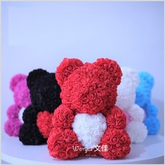 10″ Artificial Rose Teddy Bear Birthday Valentine’s Day Gift for Girlfriend Wife
