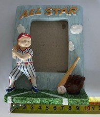 Vintage Small 3-D All Star Baseball Picture Frame 2×3 Photos