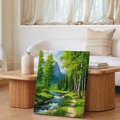 Mountain Stream Forest Canvas Wall Art Nature Landscape Scenic River Print Home