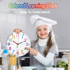 Telling Time Teaching Clock – Learning Clock for Kids – Kids Wall Clocks for Bed