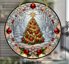 SUNCATCHER-Glam Style Acrylic Christmas Tree – Stained Effect Window Hanging
