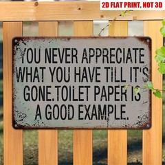 Retro Bathroom Sign Aluminum Sign 8×12 Inches Funny Wall Decor Humor