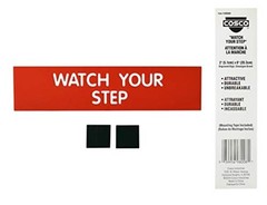 Sign, Red Engraved, Watch Your Step, 2 x 8 Inches (098008)