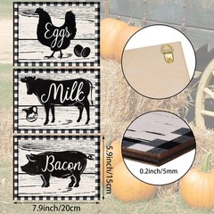 Jetec 3 Pieces Farmhouse Kitchen Decor 7.9 x 5.9 Inch, as picture shows