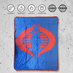 Hasbro G.I. Joe Cobra Symbol Blue 80’s Cartoon Throw Blanket