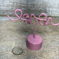 Unbranded LOVE Metal Picture With Clips Frame Script Letter PINK 3.5″x3″