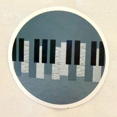 Abstract Piano Keys 2in Vinyl Sticker Music Circle No79