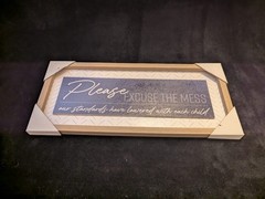 Home Decor «Please excuse the mess» wall art sign. See Details
