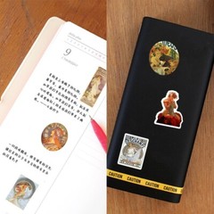 90pcs Alphonse Mucha Stickers, Monet Van Gogh Famous Painting Stickers, #002080
