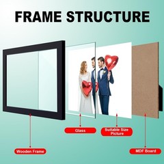 Sophisticated 8×10 Photo Frame – Natural Wood with High-Quality Glass Finish
