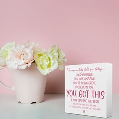 Pink Office Decor, Inspirational Awareness Positive Affirmation Sign Wooden