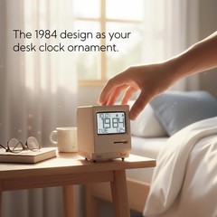 Maclock Retro Pixel Alarm Clock, 1984 Computer-Inspired USB Desk Clock with P…