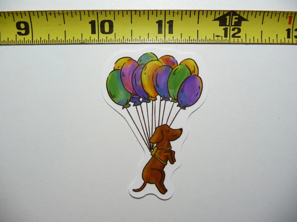 DACHSHUND SMALL STICKER DECAL HELIUM BALLOON RIDE DOG SO PET PRIDE