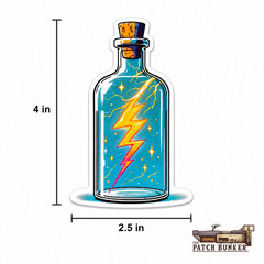 Lightning in a Bottle Vinyl Sticker 4×2.5 Inch Waterproof & Fade Resistant