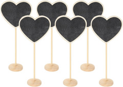 Mini Chalkboard Signs, 6Pcs Small Chalkboard with Easel Stand Wooden Heart Shape