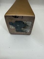Gold Ceramic Rectangular Floor Vase Striped Modern Decorative Matte 3 lb 6.5 oz