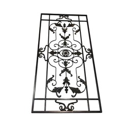 Wrought Iron Rectangular Rustic Wall Decor Scroll Design 39 in x 19.5 in
