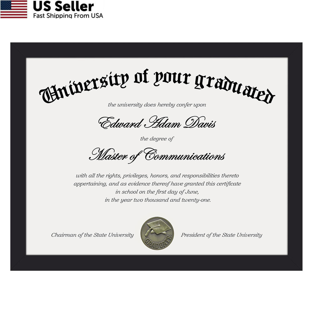 upsimples Certificate Frame with Clear Plexiglass, 8.5 by 11 8.5×11, Black