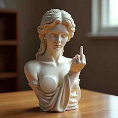 Middle Finger Statue Vienna Goddess Resin Figurine for Home Office Desk Decor Fu