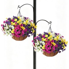Ovveroche 2 Set Artificial Hanging Flowers Faux Plants Basket, Fake Silk Petu…