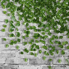 12 PCS Artificial Ivy Leaf Plants Fake Hanging Garland Plants Vine Home DecorOpe