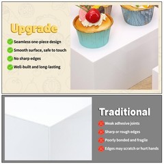8 Pcs Buffet Food Risers,11 Large Acrylic Dessert Cupcake Table Stands White Fru
