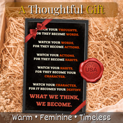 Watch Your Thoughts Classroom Wall Art Framed Poster 11×17 Home Office Decor
