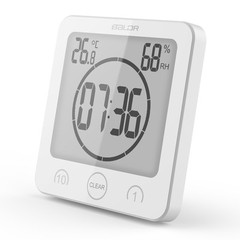 Baldr Waterproof Shower Clock Bathroom Touch Button Timer Indoor Temperature