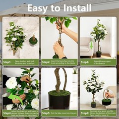 Artificial Camellia Tree 2 Pack, 42» Faux Camellia Plant in Pot with 24