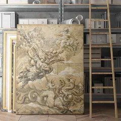 The Holy Trinity with Saint Michael Conquering the Dragon Canvas Wall Art Print