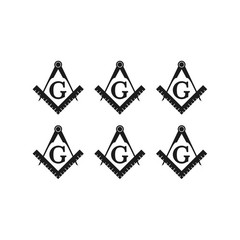 Set of 6 FREEMASON Masonic vinyl decal small Templar Free Mason symbol Sticker