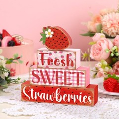 4 Pcs Strawberry Table Decorations Strawberry Table Centerpiece Farmhouse Fre…